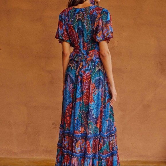 FARM Rio Blue Cool Leopard Ruffle Dress - Picture 3 of 7